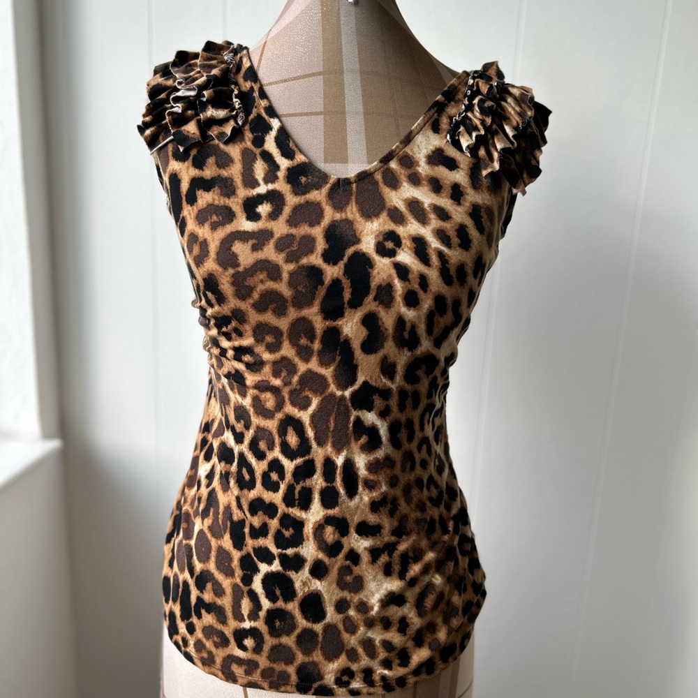 Express Leopard Print Sleeveless Top Small